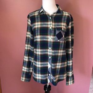 J. Crew Plaid Button Front LS Shirt size 0